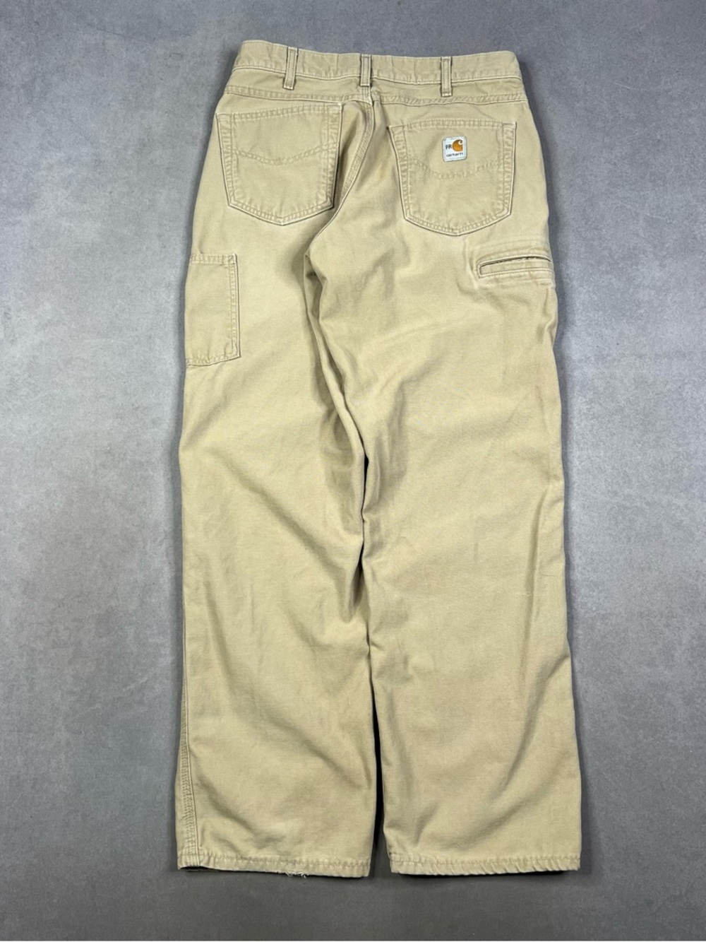 Carhartt Men's Tan Cargo Work Pants - Utility Pockets